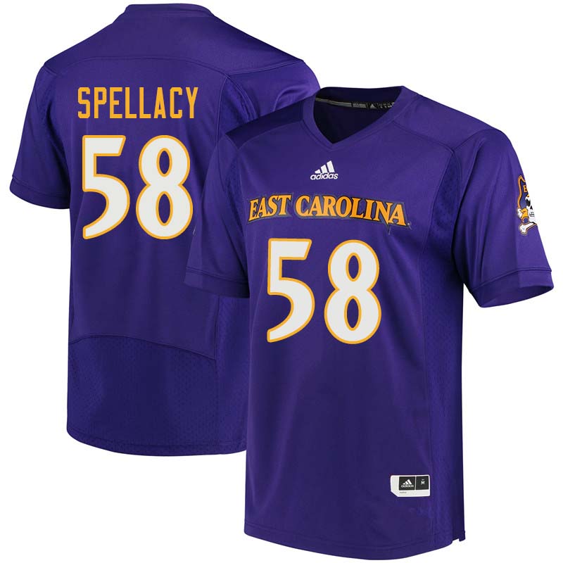 Men #58 John Spellacy East Carolina Pirates College Football Jerseys Sale-Purple - Click Image to Close